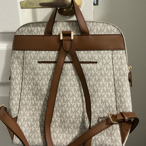 Michael Kors Cream and Brown Backpack main image 4